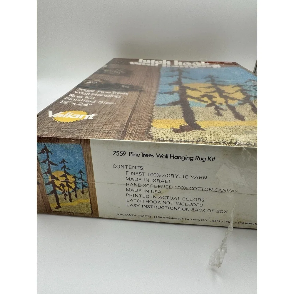 Vtg Valiant‎ Pine Trees Wall Hanging Kit 7559 12x24